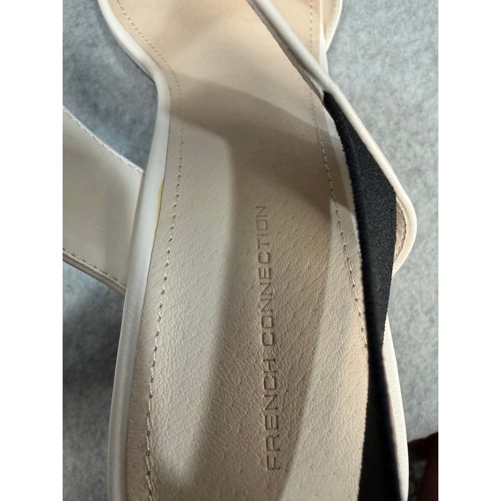 French Connection Dakota-S Sandal 11 White New Block Heel Slingback Box Office - Picture 12 of 16